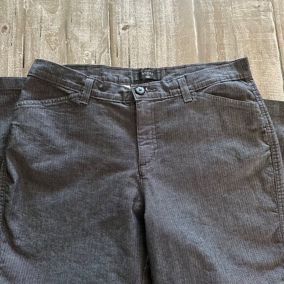 Riders by Lee Women’s 14P Black Gray Pinstripe Pants Petite Stretch Straight Leg - Picture 7 of 7